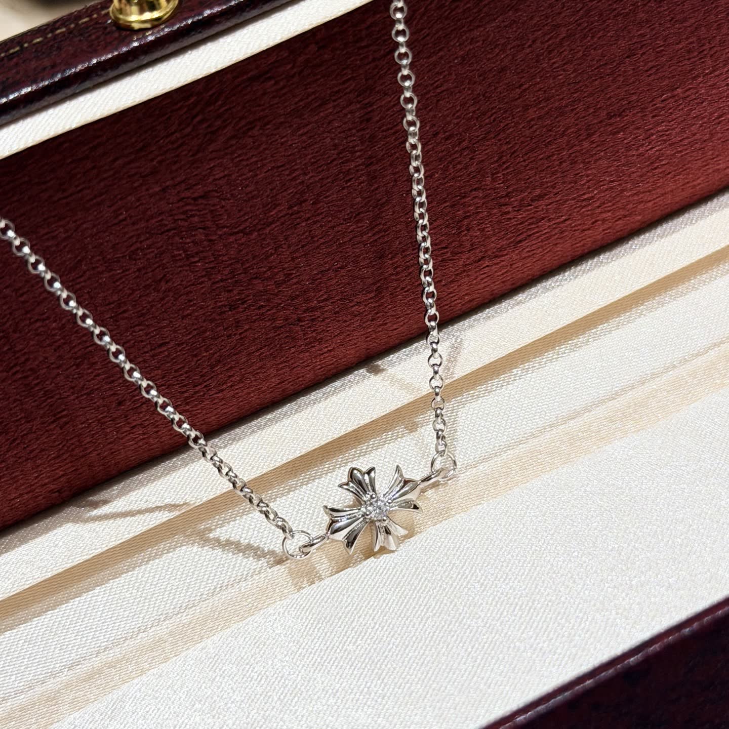 Chrome Hearts Silver Flower Necklace